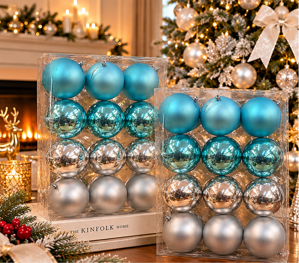 Snowfall Blue Christmas Baubles