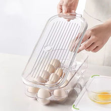 16-Grid Acrylic Egg Storage Container with Handle & Lid shown from another angle (Acrylic)