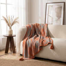 Bohemian Knitted Throw Blanket with Tassels – 130 × 160cm