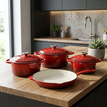 7-Piece Enamel Cast Iron Cookware Set