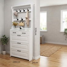 24cm Slim Multi-Function Hallway Shoe Cabinet with Coat Rack – view 3