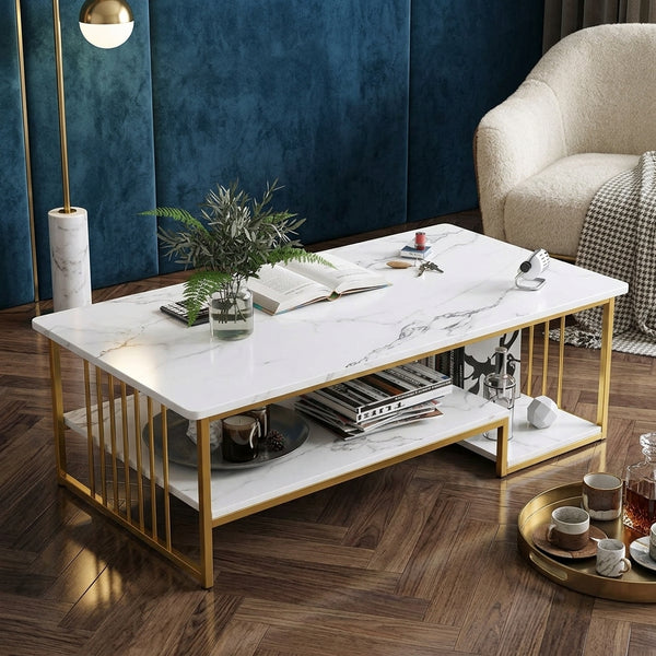 Modern MDF Coffee Table with Heavy-Duty Frame