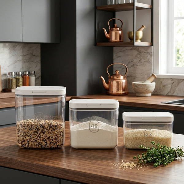 3-Piece Acrylic Storage Containers with Scoop