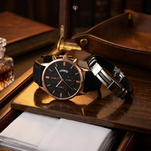 Men's Quartz Calendar Watch and Braided Leather Bracelet – view 3