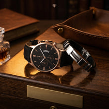 Men's Quartz Calendar Watch and Braided Leather Bracelet – view 2