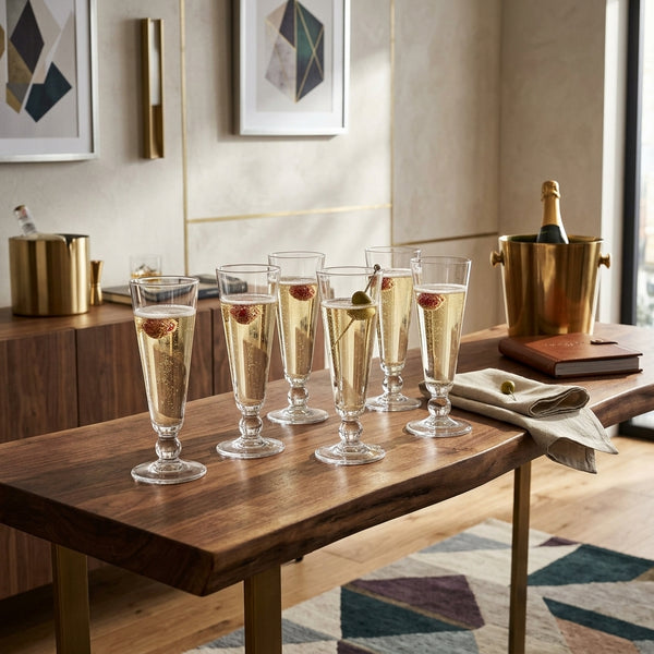 6-Piece High-Waisted Bubble Crystal Glass Juice Cups