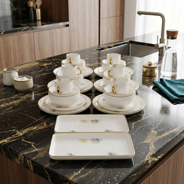 32-Piece European Porcelain Dinnerware Set