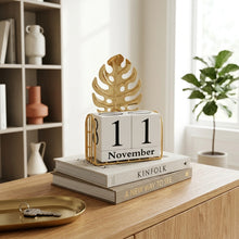Monstera Leaf Wooden Block Perpetual Desk Calendar – view 2