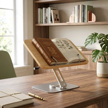 Portable Rotating Bamboo Laptop & Book Stand – Adjustable Study Desk Holder