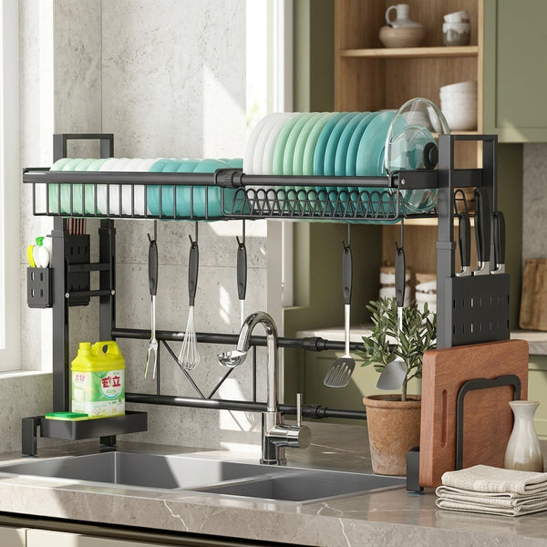 Over-the-Sink Single-Layer Dish Drying Rack