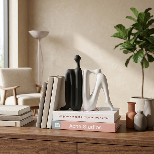 Modern Abstract Ceramic Bookends