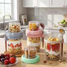 4-Piece Glass Oat Jars Set with Spoon