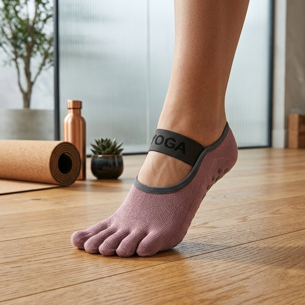 Exercise Socks with Toe Separation & Non-Slip Grip