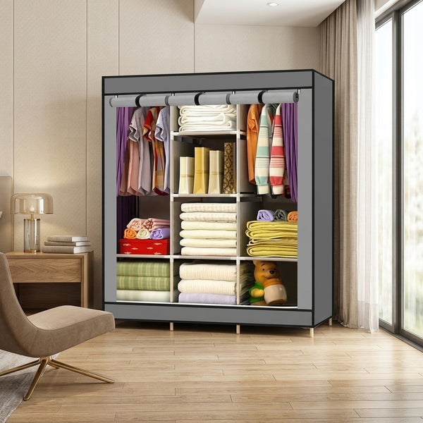 3-Column Metallic Wardrobe
