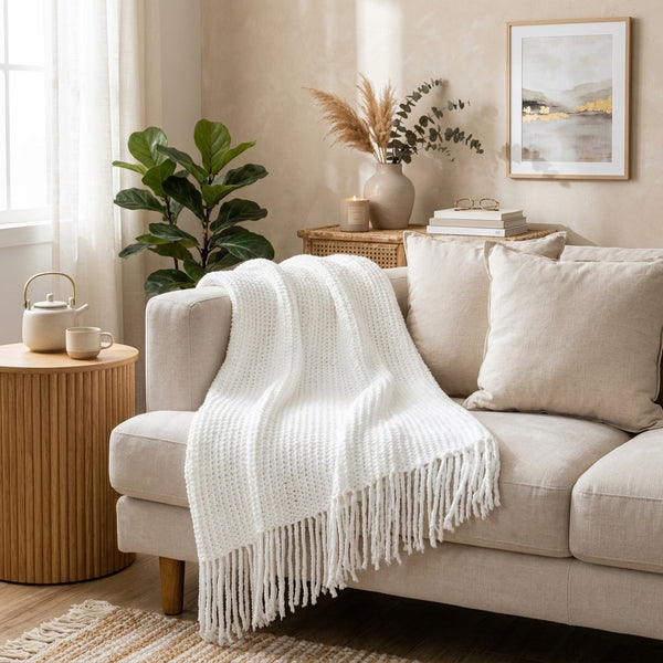 Soft Acrylic Knitted Throw Blanket