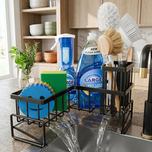 Large L-Shaped Corner Kitchen Sink Caddy – Black Storage Organizer