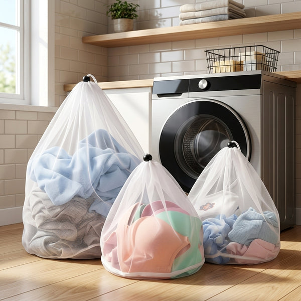 3-Piece Assorted Mesh Laundry Bags Set