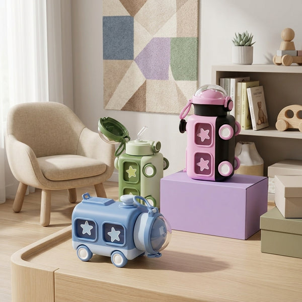 Cute Train-Shaped Kids Water Bottle