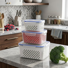 3-Piece Food Storage Container Set with Drain Baskets – view 2