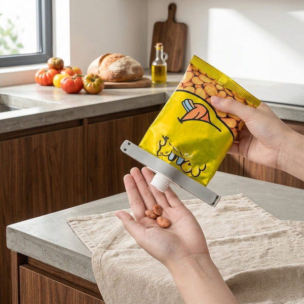 Reusable Food Bag Sealing Clip with Dispenser Nozzle and Lid