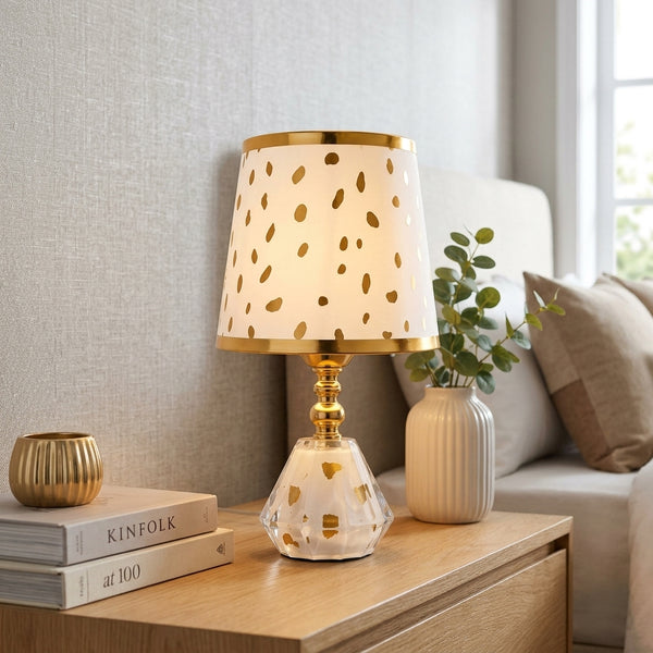 Simple Golden Polka Bedside Lamp