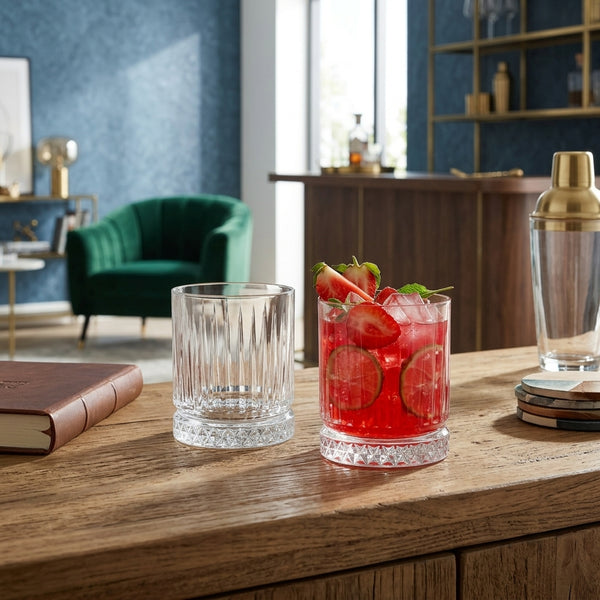 225ml Vertical Striped Clear Whiskey Glasses