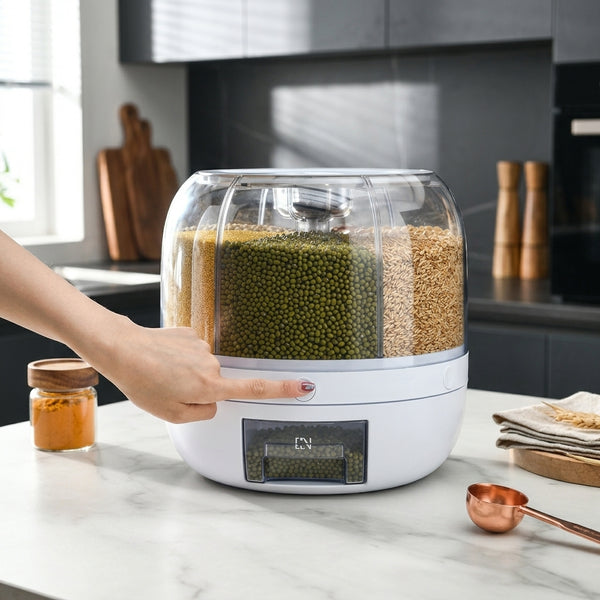 Rotating 6-Compartment Grain Dispenser