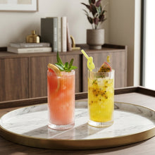 Set of 6 Ribbed Highball Glasses