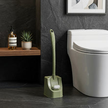 No-Dead-Corner Toilet Brush Set with Long Handle & Storage Base