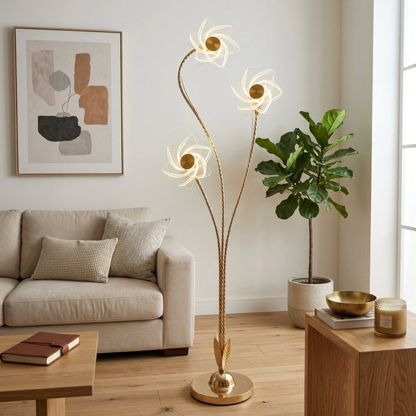 Modern Flower-Themed Floor Lamp