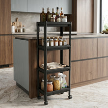 4-Tier Storage Rack with Movable Wheels