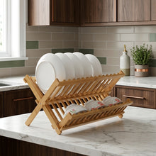 Bamboo 2-Tier Foldable Dish Rack – view 2