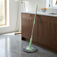 360° Rotating Self-Wringing Bamboo Twist Mop – Retractable Microfiber Floor Mop