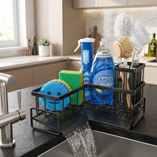Large L-Shaped Corner Kitchen Sink Caddy – Black Storage Organizer