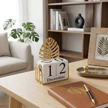 Monstera Leaf Wooden Block Perpetual Desk Calendar – view 4