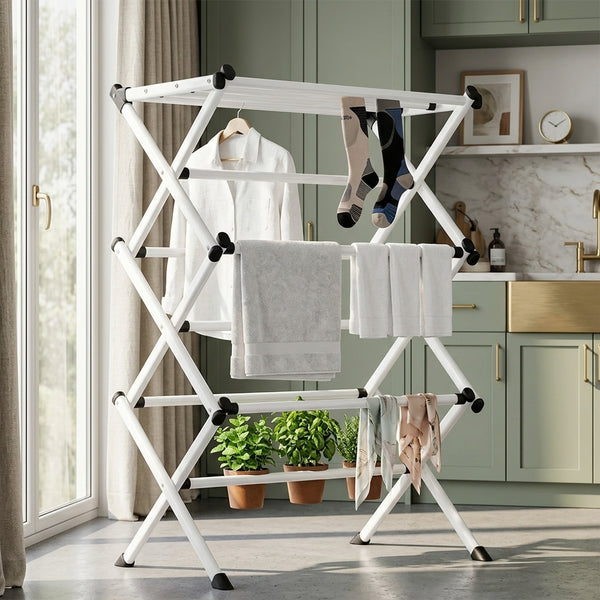 3-Layer Retractable Clothes Drying Rack
