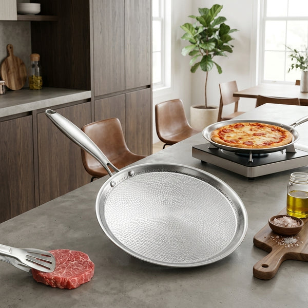 Stainless Steel Honeycomb Textured Skillet Pan