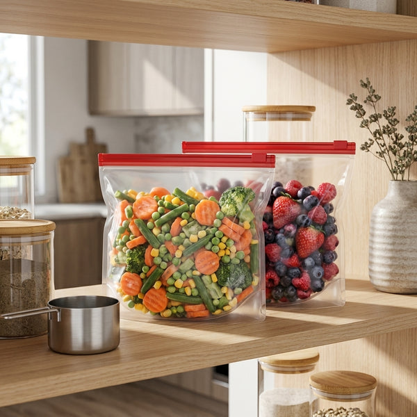 Reusable Ziplock Fridge Storage Bags with Zipper