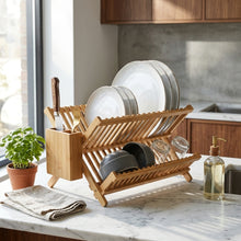 Bamboo 2-Tier Foldable Dish Rack – view 3