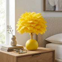 Yellow Feather Bedside Lamp – view 3