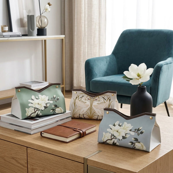 PU Leather Tissue Box Organizer