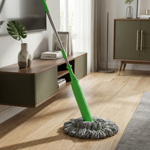 360° Rotating Self-Wringing Bamboo Twist Mop – Retractable Microfiber Floor Mop