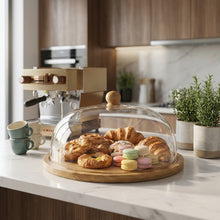 30cm Glass Cake & Snack Dome with Bamboo Tray – view 2