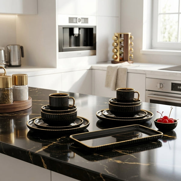 32-Piece Elegant European Porcelain Dinnerware Set