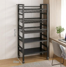 5-Tier Heavy-Duty Metal Kitchen Vegetable Rack with Wheels – view 3
