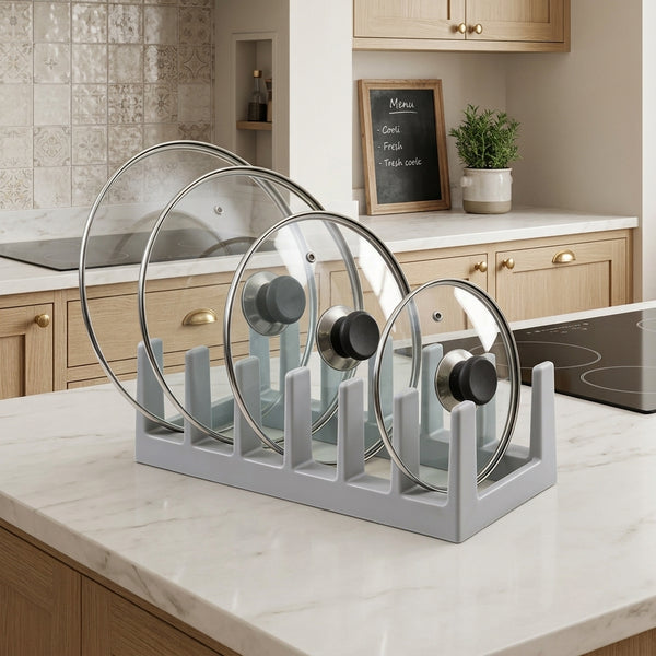 Multipurpose Kitchen Pot Lid and Plate Holder Rack