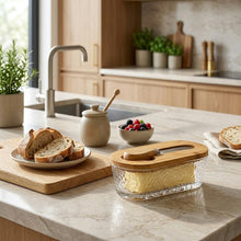 300ml Glass Butter Dish with Bamboo Lid & Spread Knife – view 4