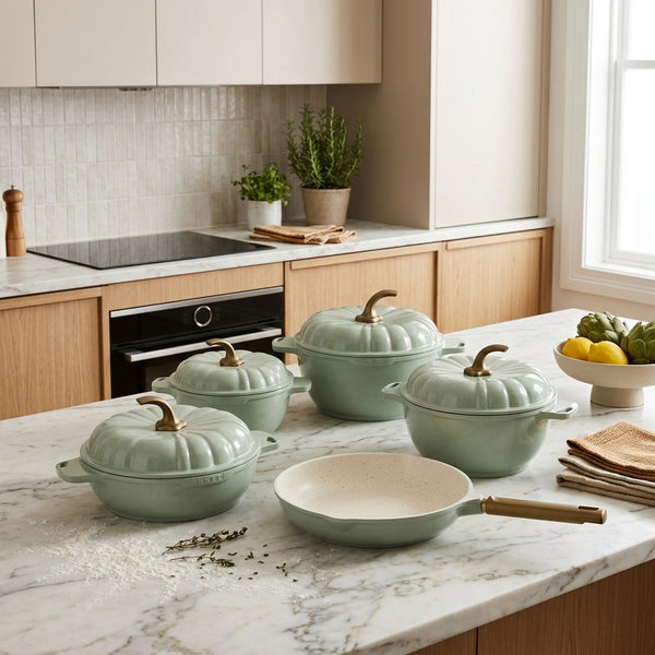 9-Piece USFE Pumpkin Granite Cookware Set