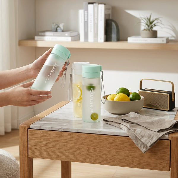600ml Frosted Portable Tea Infuser Water Bottle
