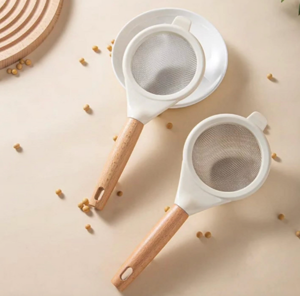 Wooden handle stainless mesh sieve — Wooden, Stainless, Arvani Home Essentials